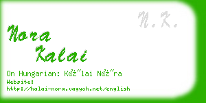 nora kalai business card